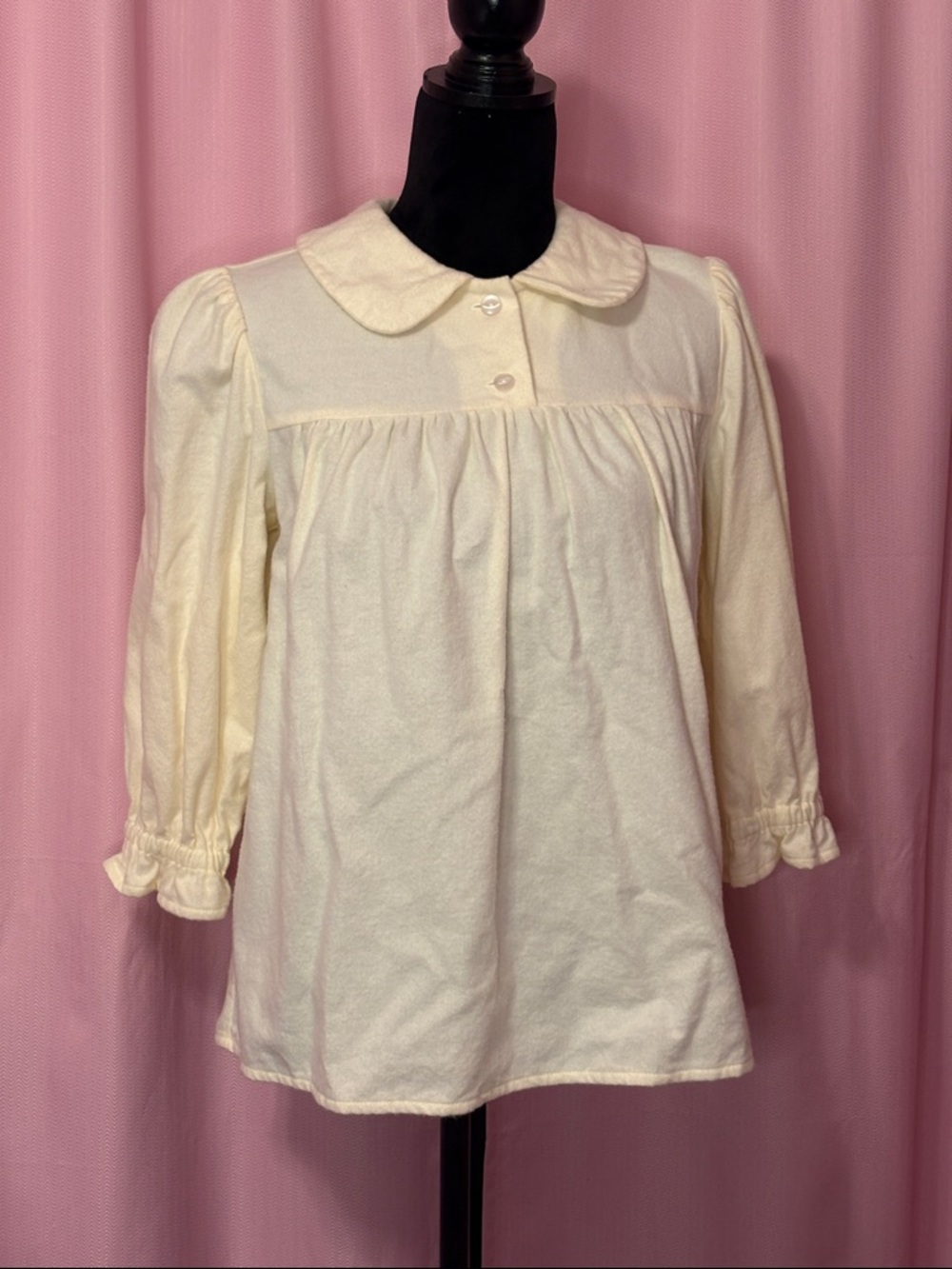 BNWOT Classic Cotton Flannel Peter Pan Collar Blouse